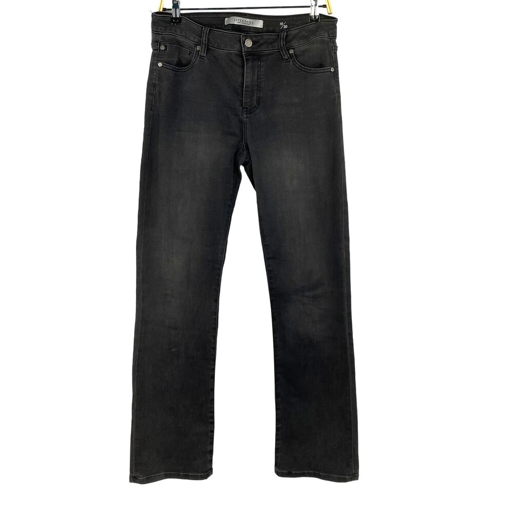 Liverpool Mid Rise Straight Leg Jeans Women Size 10 Black Vintage Wash